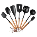 Kit Utensílios de Cozinha em Madeira e Silicone Premium | ÚLTIMAS UNIDADES!